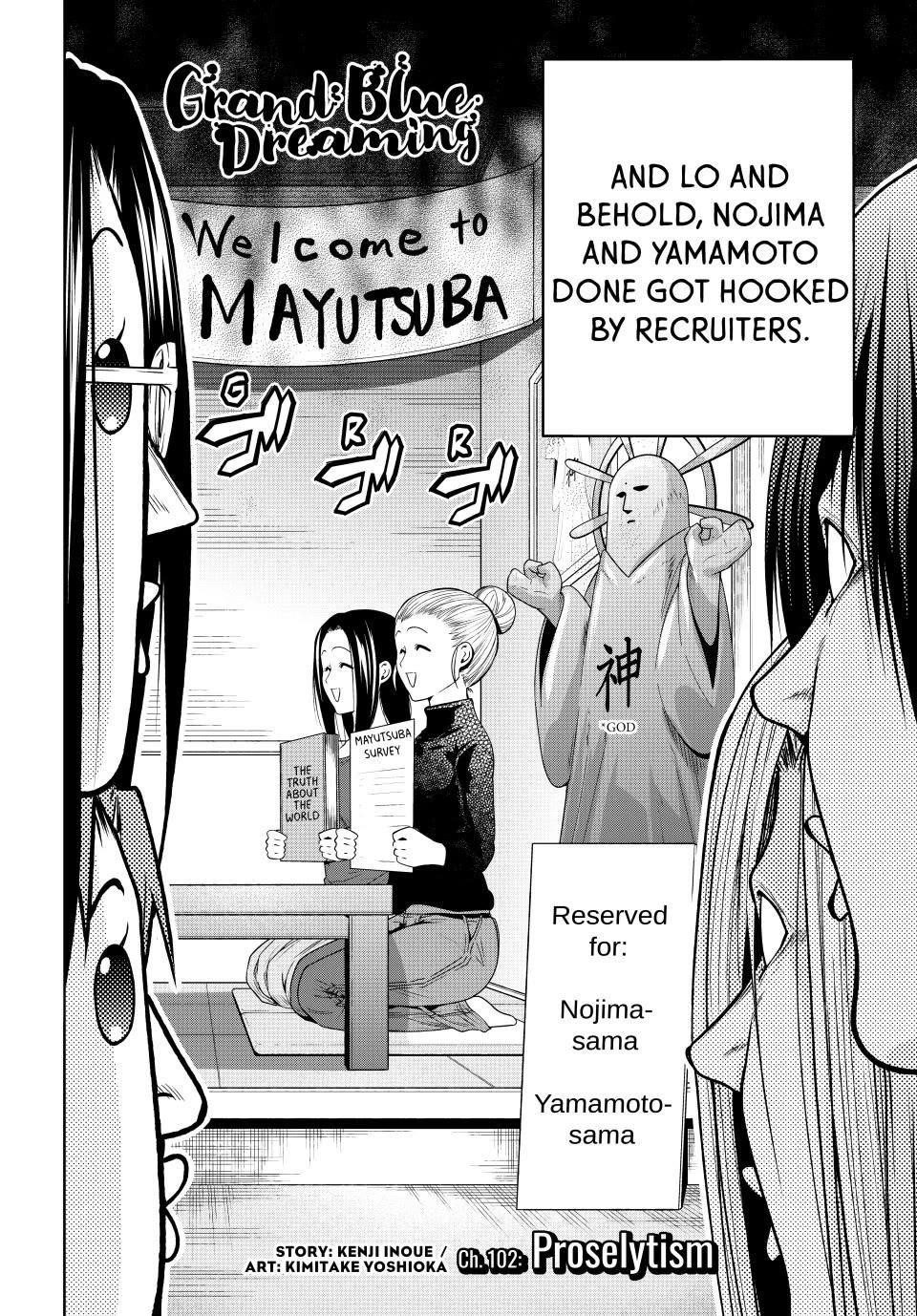 Grand Blue Dreaming Manga Chapter 102 page 2 - Proselytism